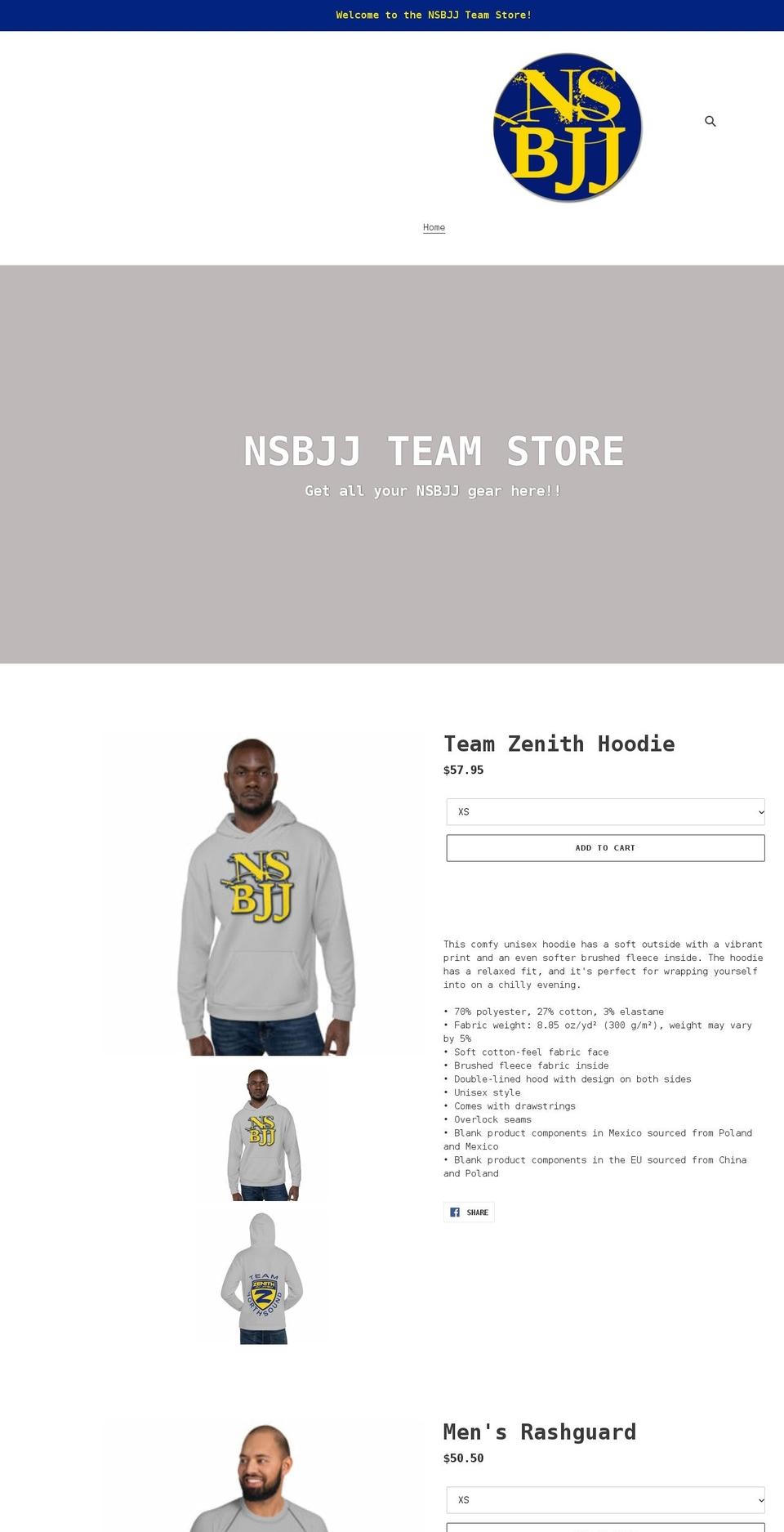 nsbjj-team-store.myshopify.com shopify website screenshot