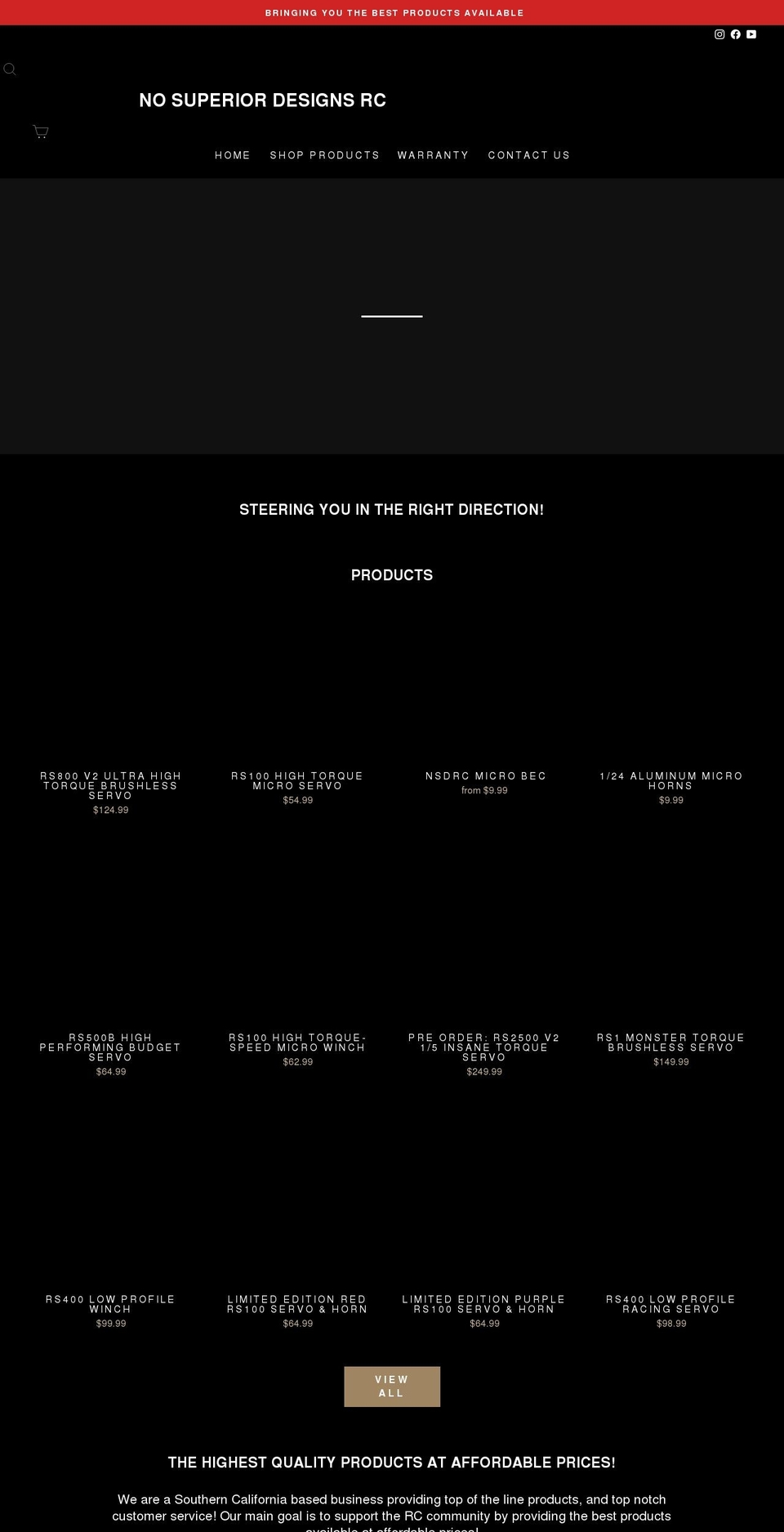 nsdrcscaleparts.com shopify website screenshot