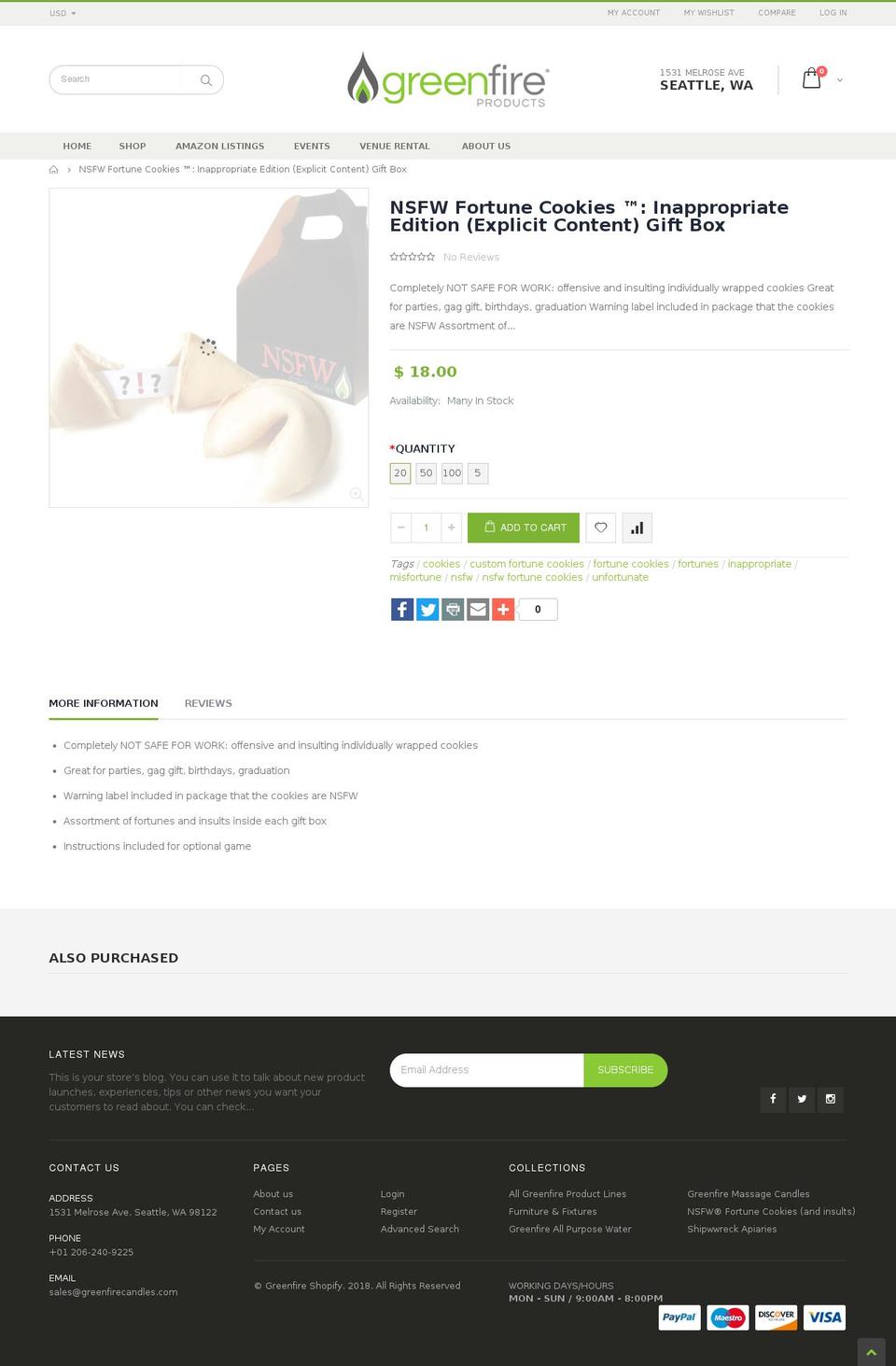 nsfwfortunes.com — Shopify storefront screenshot