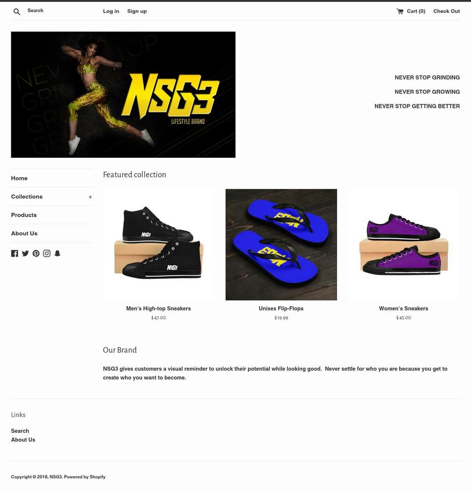 nsg3.com — Shopify storefront screenshot