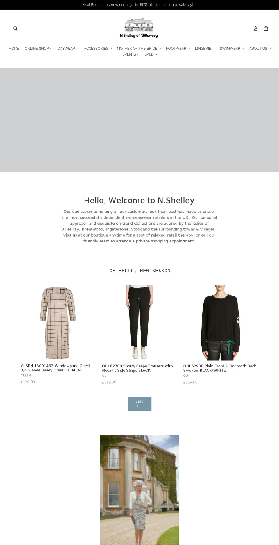 nshelley.co.uk shopify website screenshot