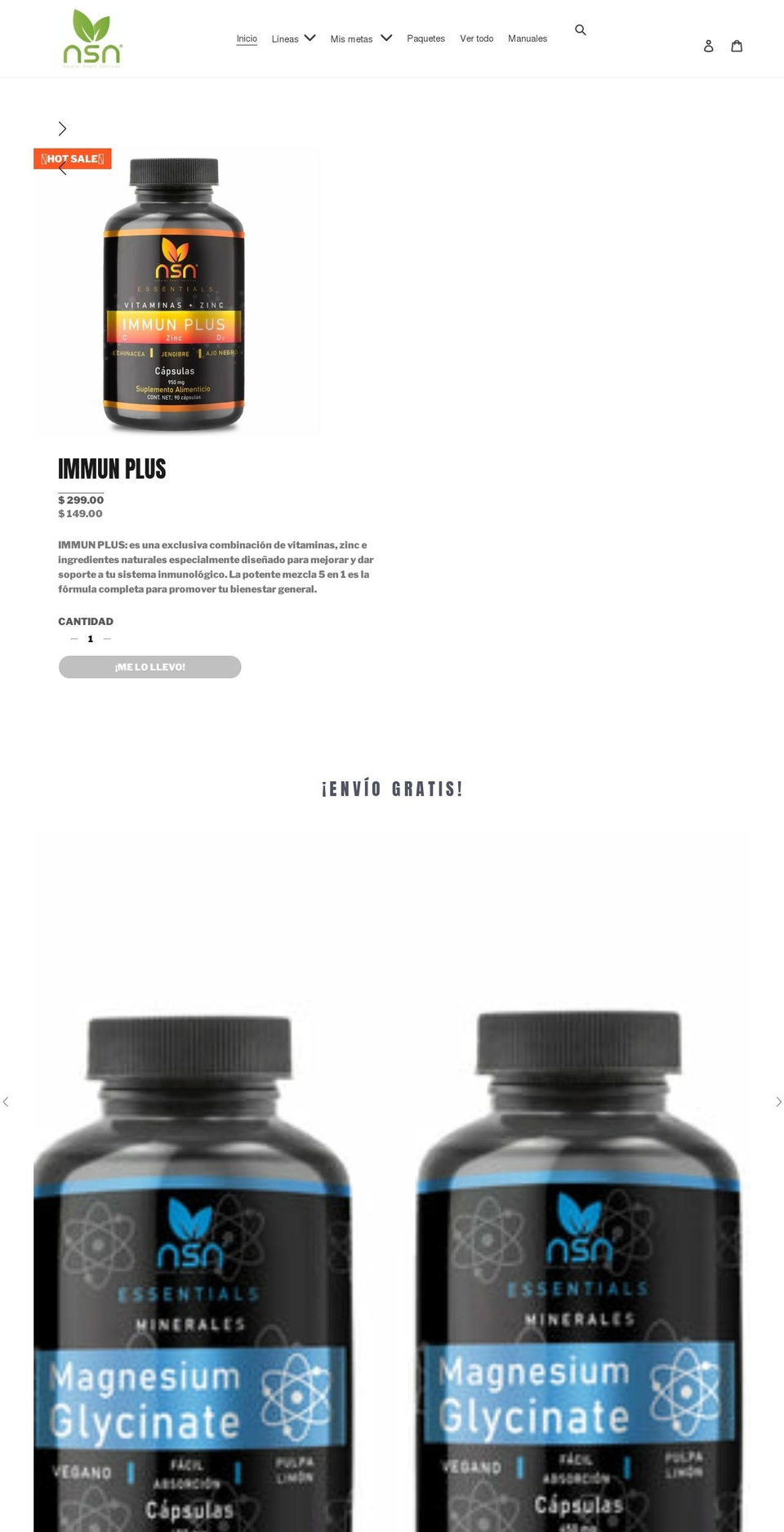 nsn.mx shopify website screenshot