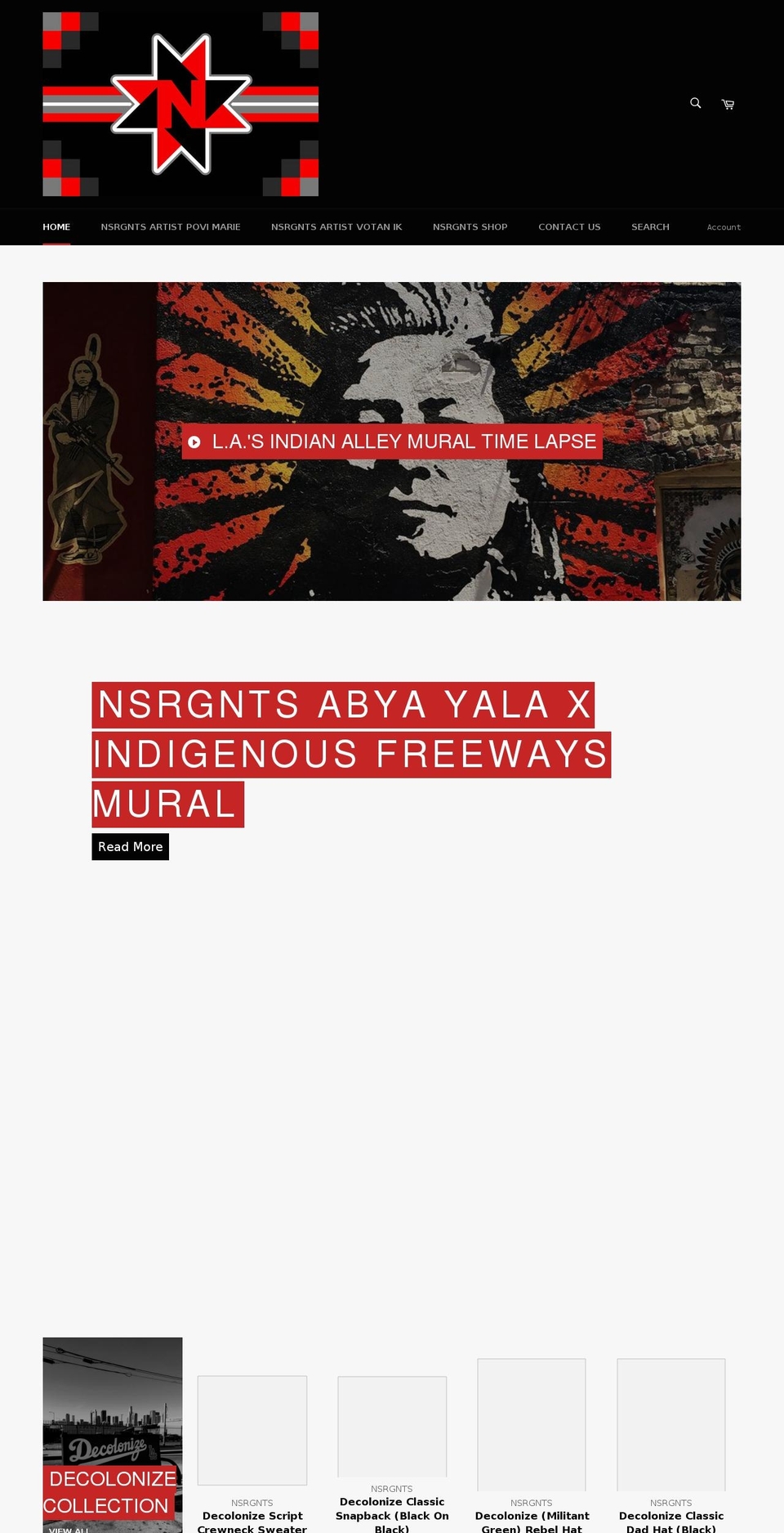 nsrgnts.myshopify.com shopify website screenshot