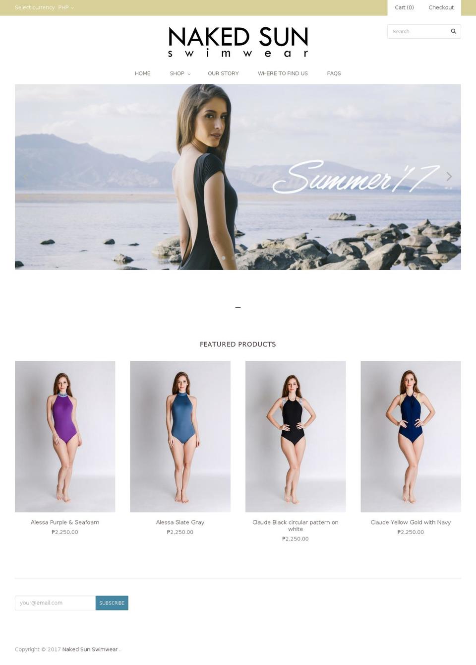 nsswimwear.com shopify website screenshot