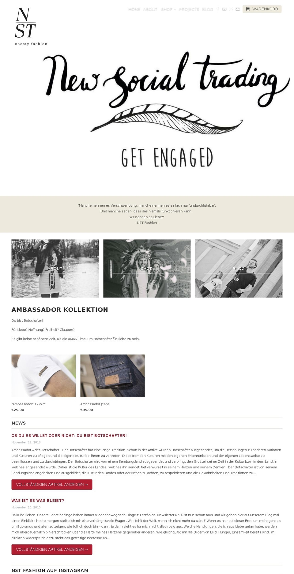 nst-fashion.com shopify website screenshot