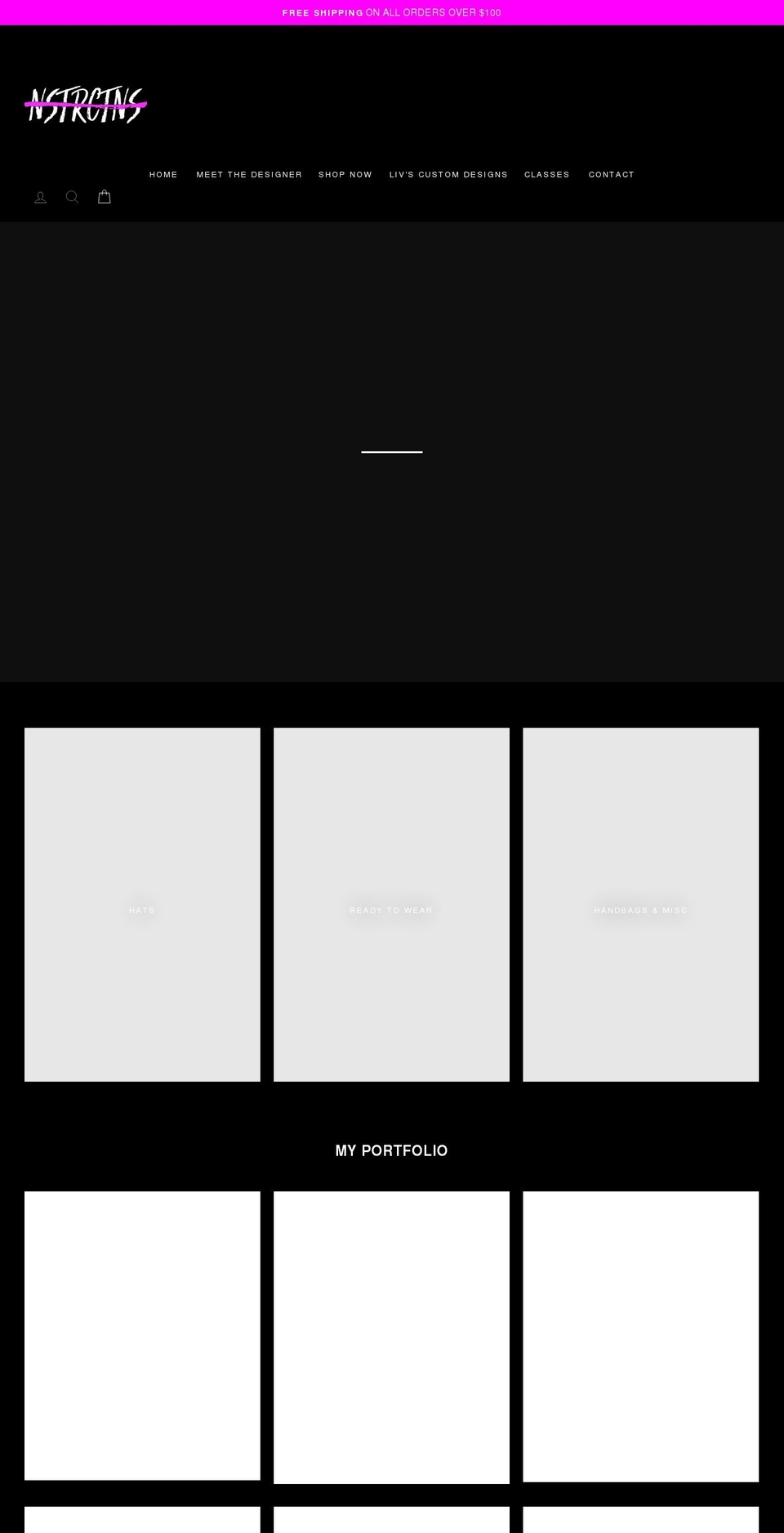 nstrctns.com shopify website screenshot