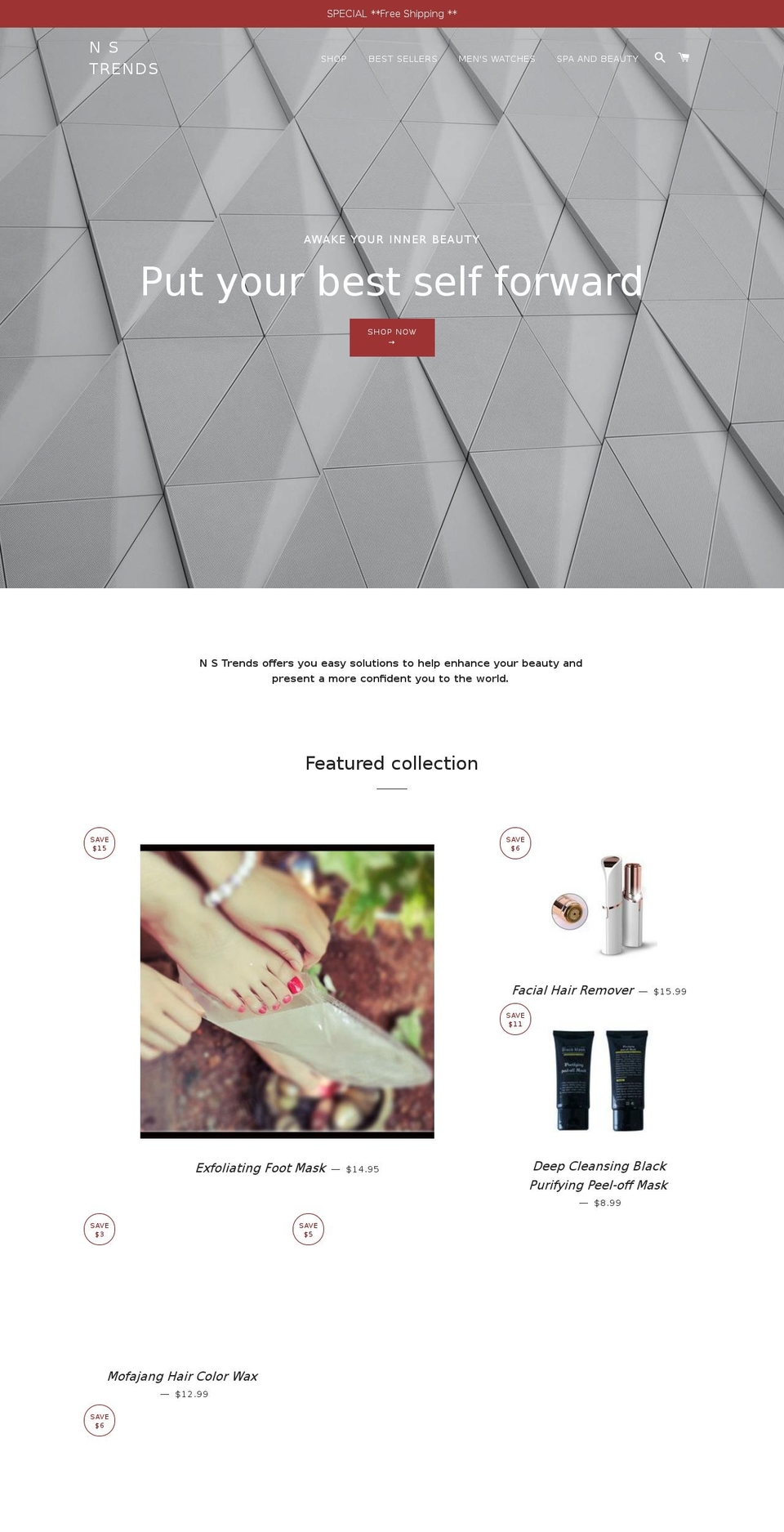 nstrends.com — Shopify storefront screenshot