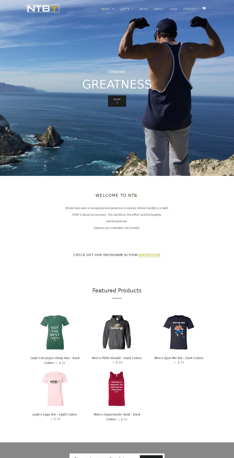 ntbygear.com shopify website screenshot