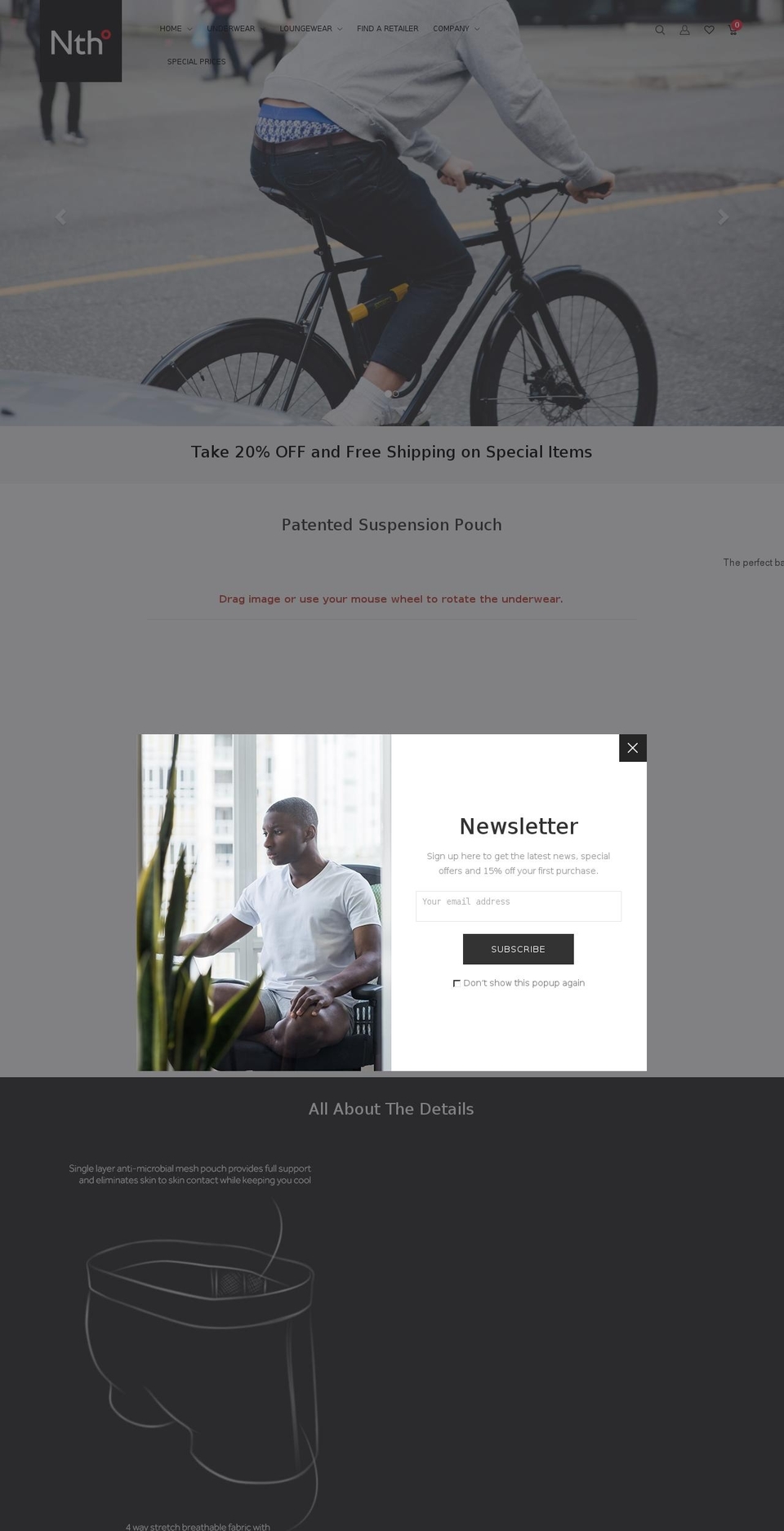 nthdegreeunderwear.com shopify website screenshot
