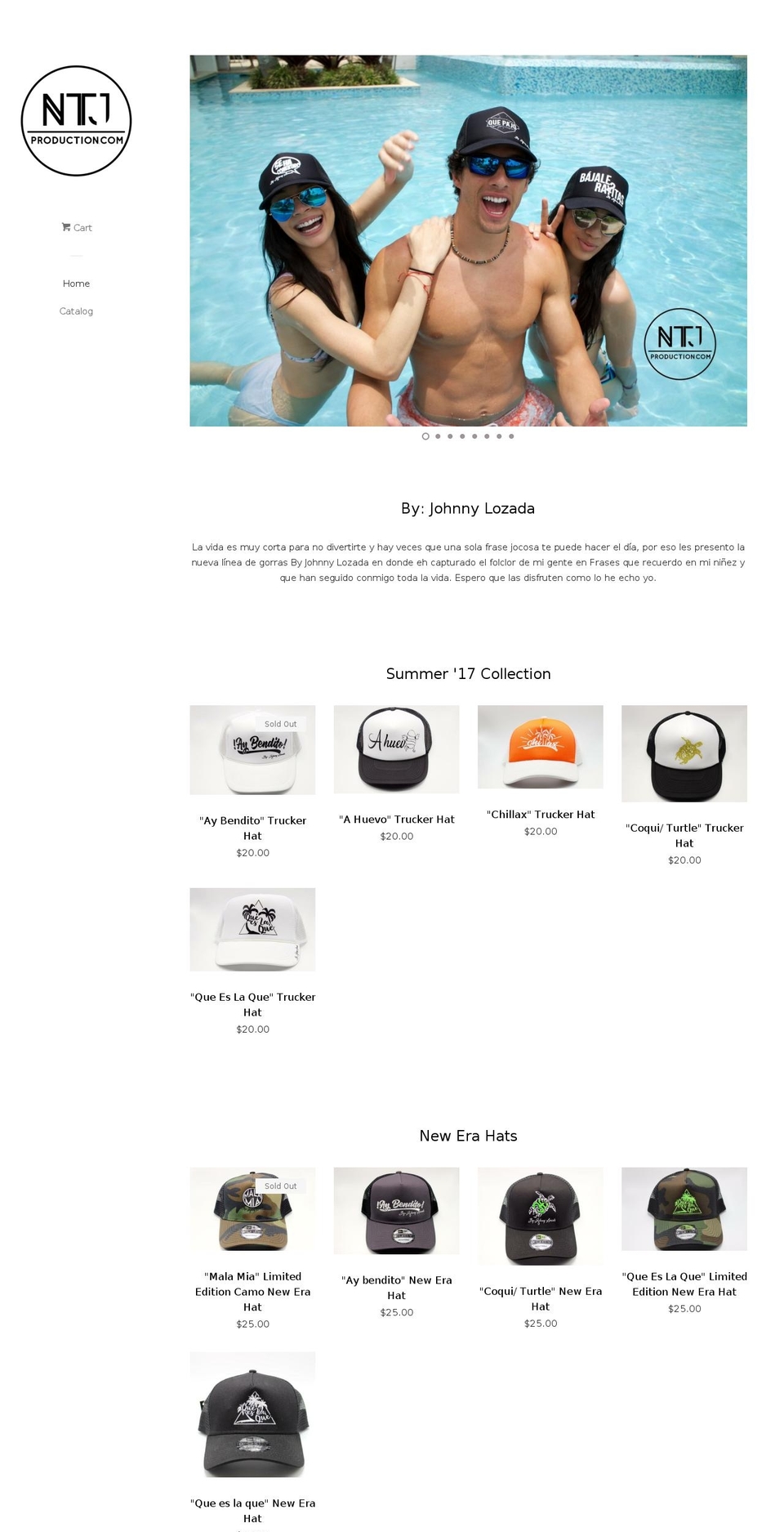 ntjproduction.com — Shopify storefront screenshot