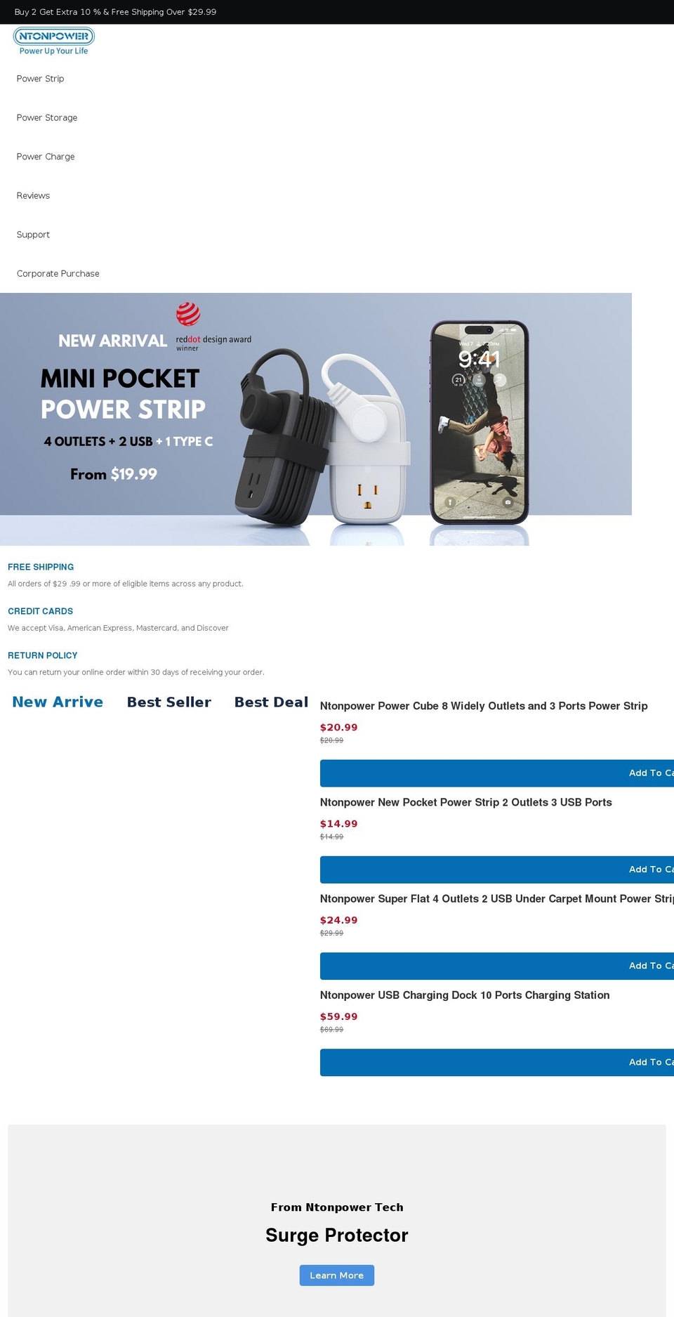 ntonpower.com shopify website screenshot