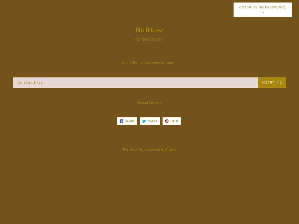 ntrlhuez.com — Shopify storefront screenshot
