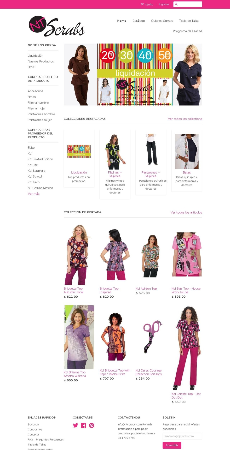 ntscrubs.com shopify website screenshot