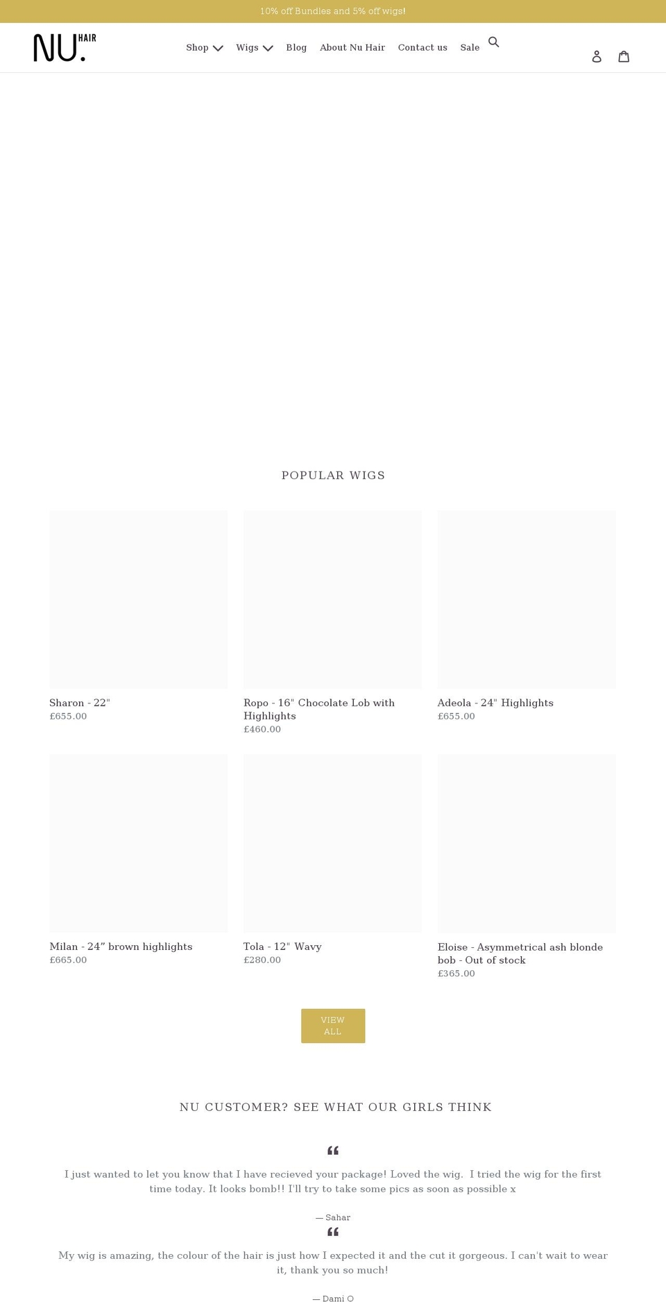 nu-hair.com shopify website screenshot