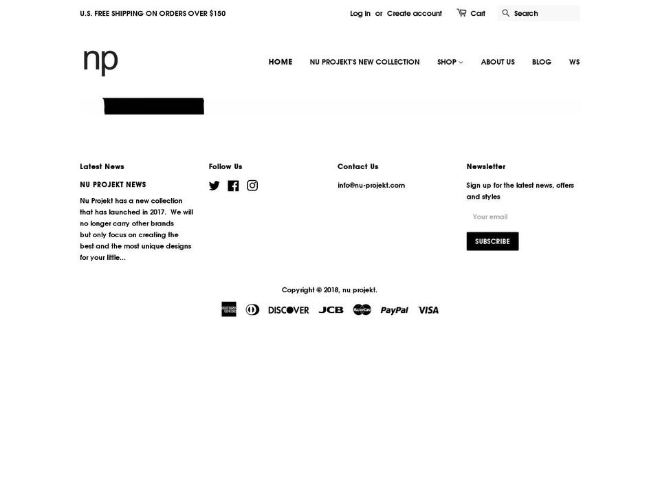 nu-projekt.com — Shopify storefront screenshot