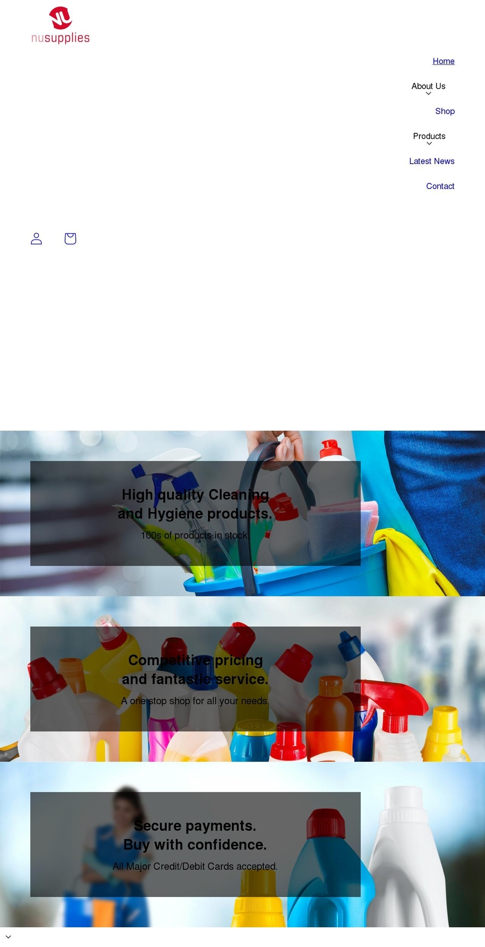 nu-supplies.com shopify website screenshot