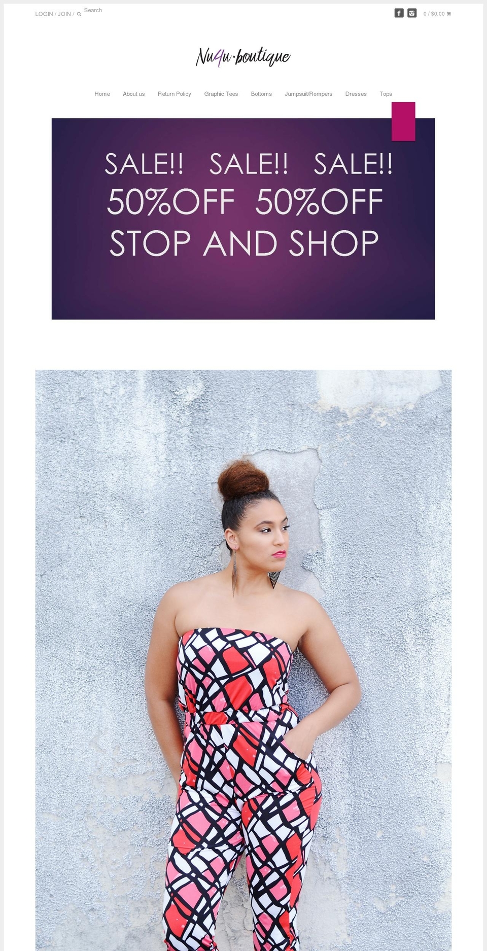 nu4uboutique.com shopify website screenshot