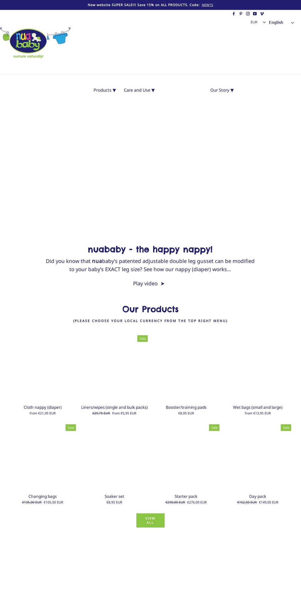 nuababy.com shopify website screenshot