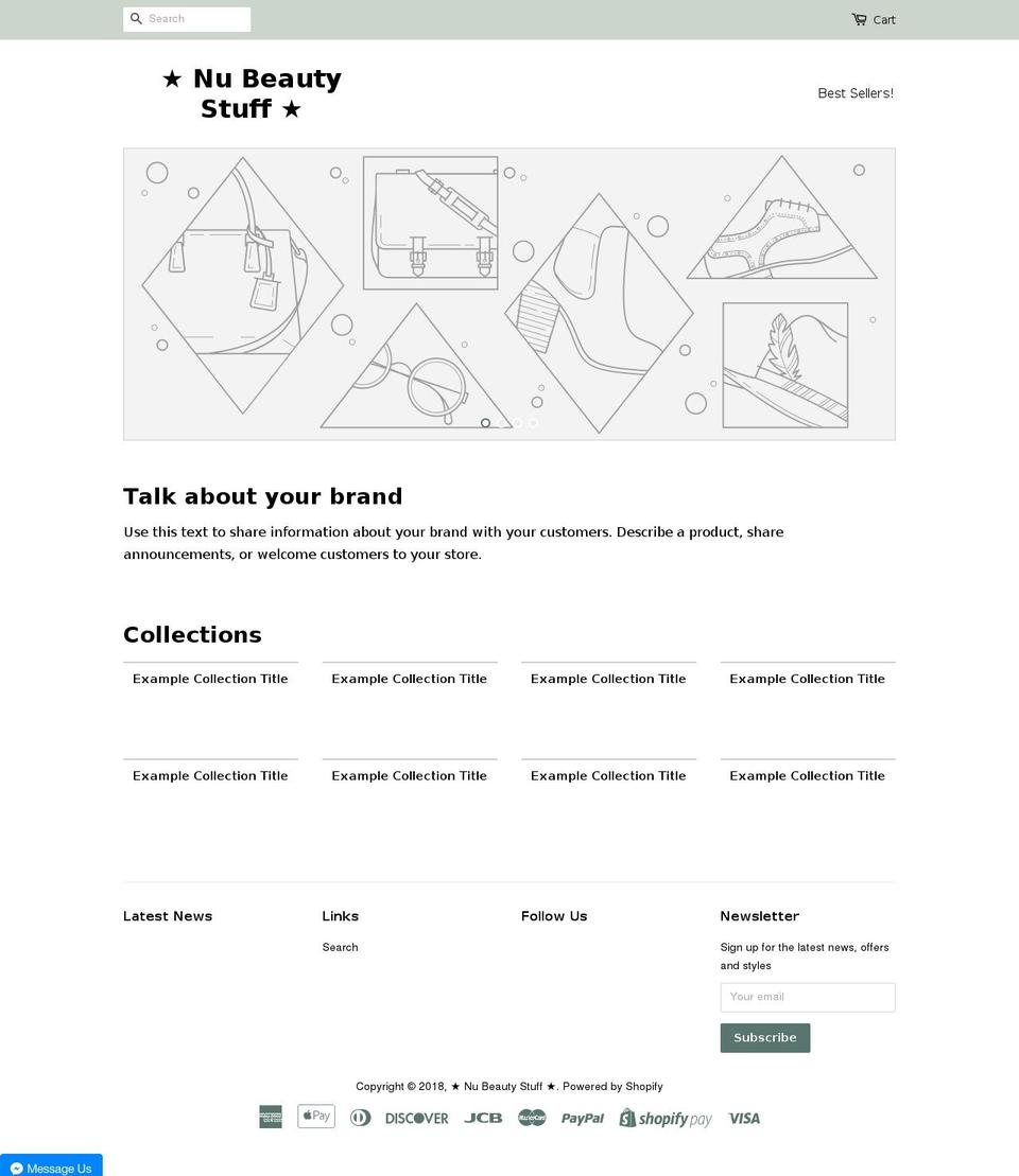 nubeautystuff.com — Shopify storefront screenshot