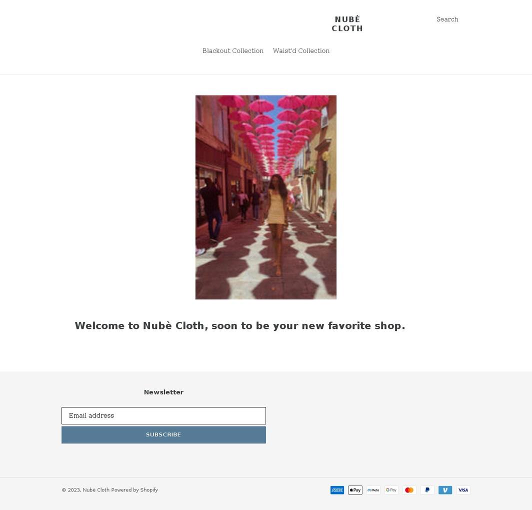 nubecloth.com shopify website screenshot