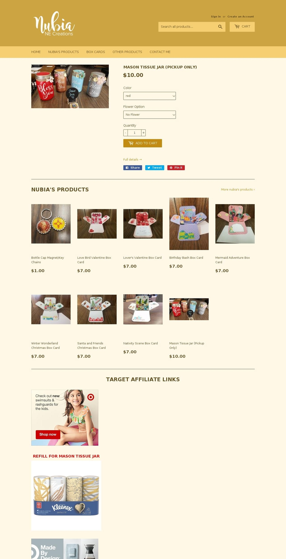 nubiacg.com — Shopify storefront screenshot