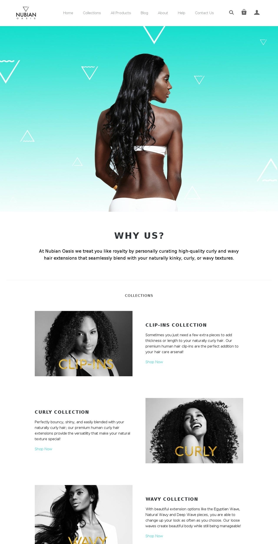 nubianhairoasis.com shopify website screenshot