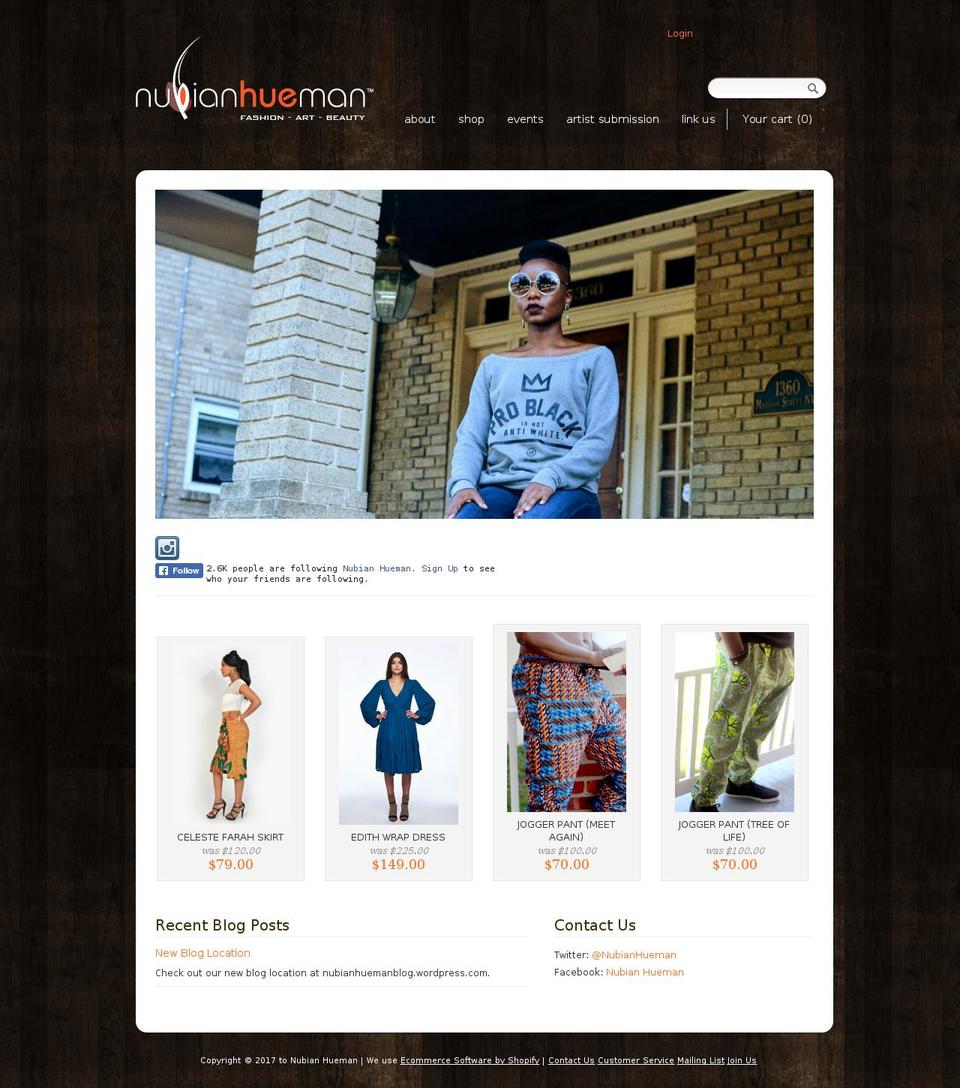 nubianhueman.com shopify website screenshot