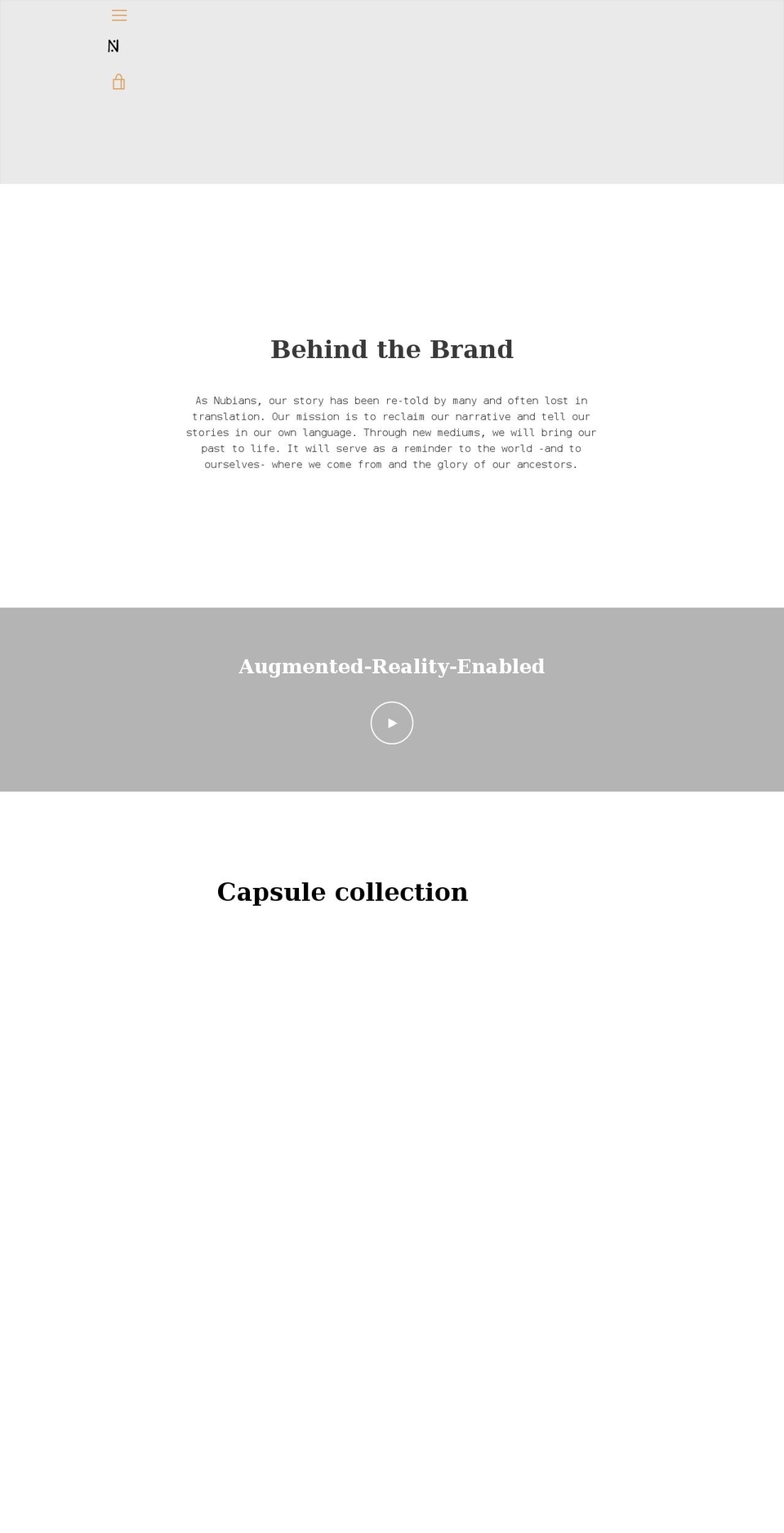 nubiannarrative.com shopify website screenshot