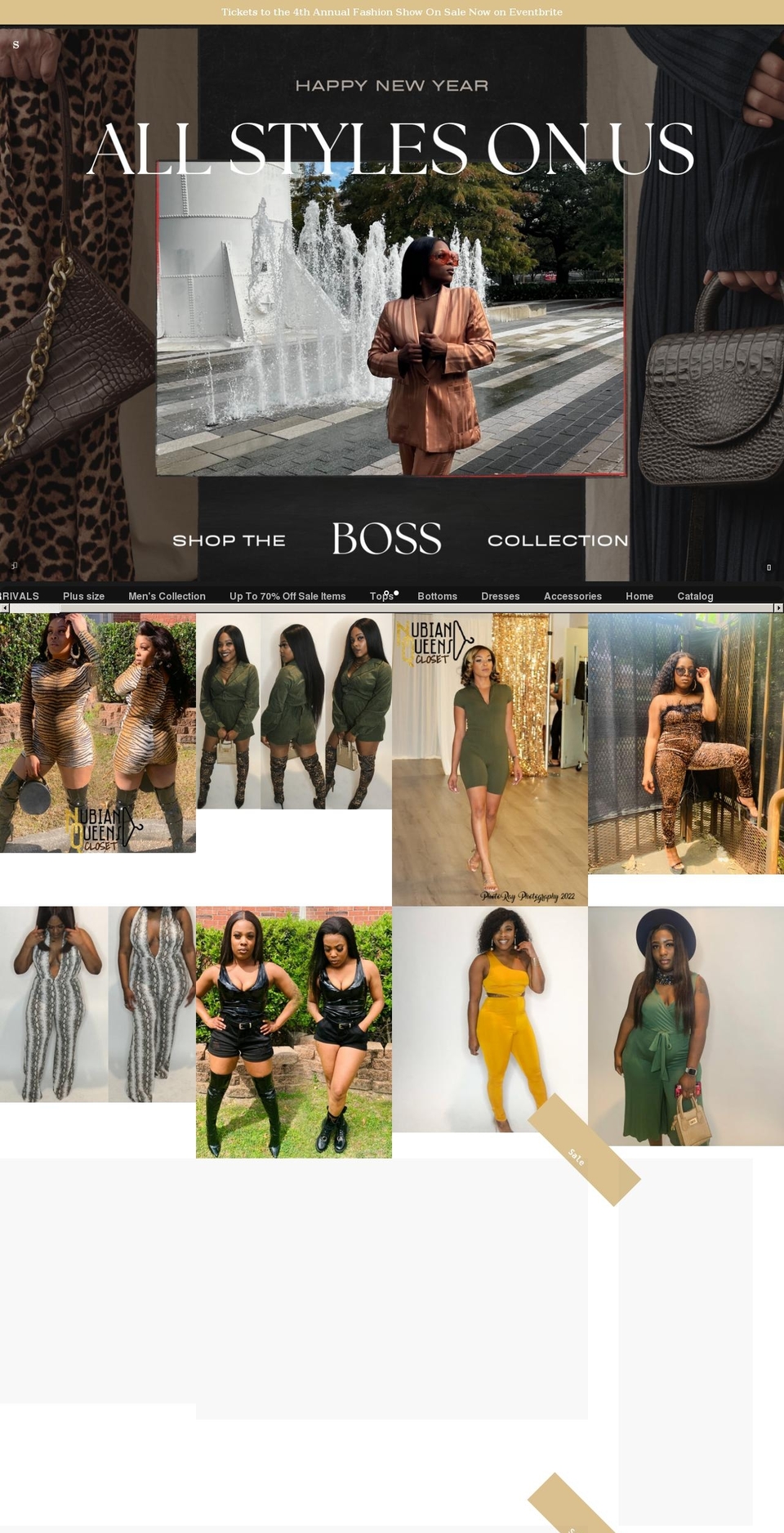nubianqueenscloset.com shopify website screenshot