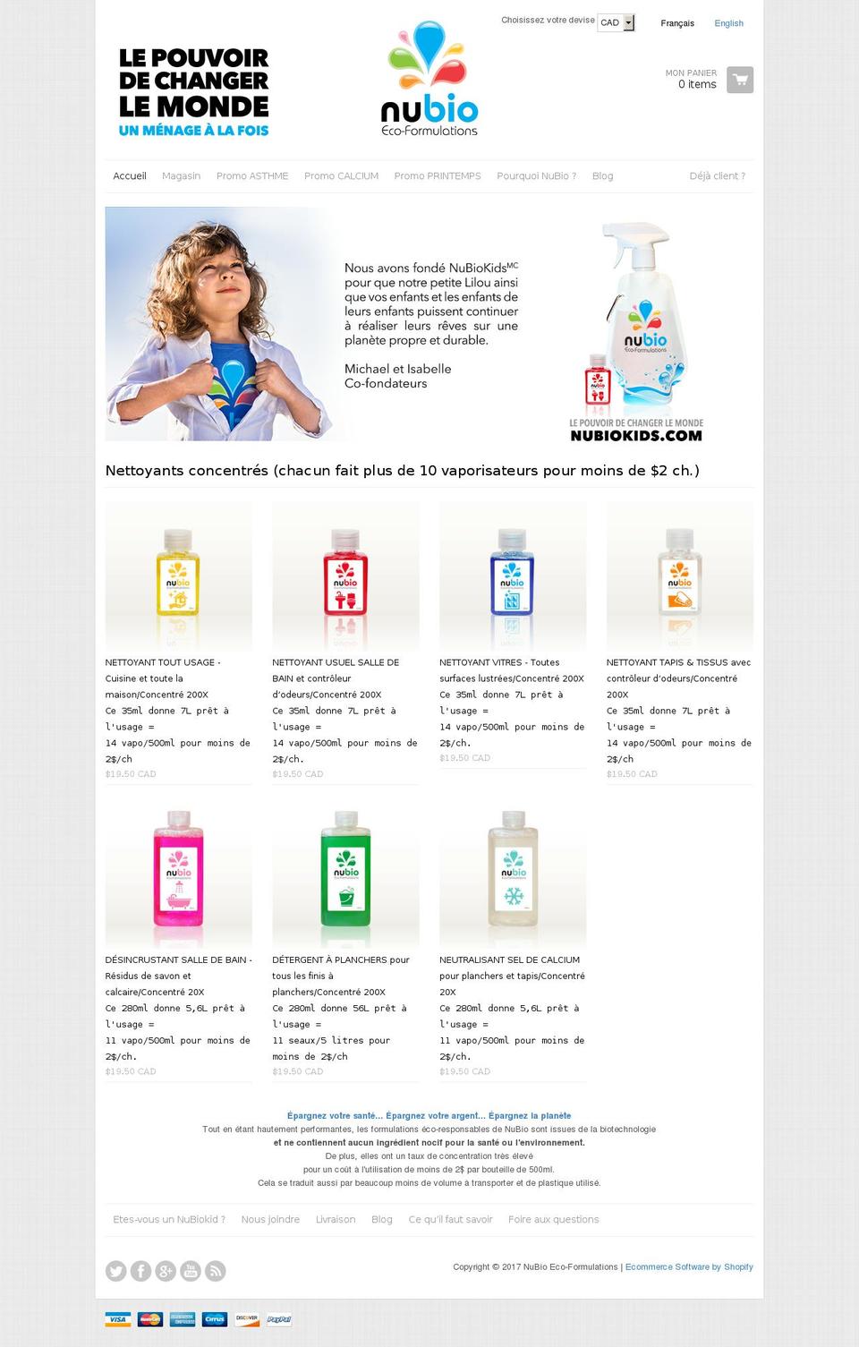 nubiokids.com shopify website screenshot