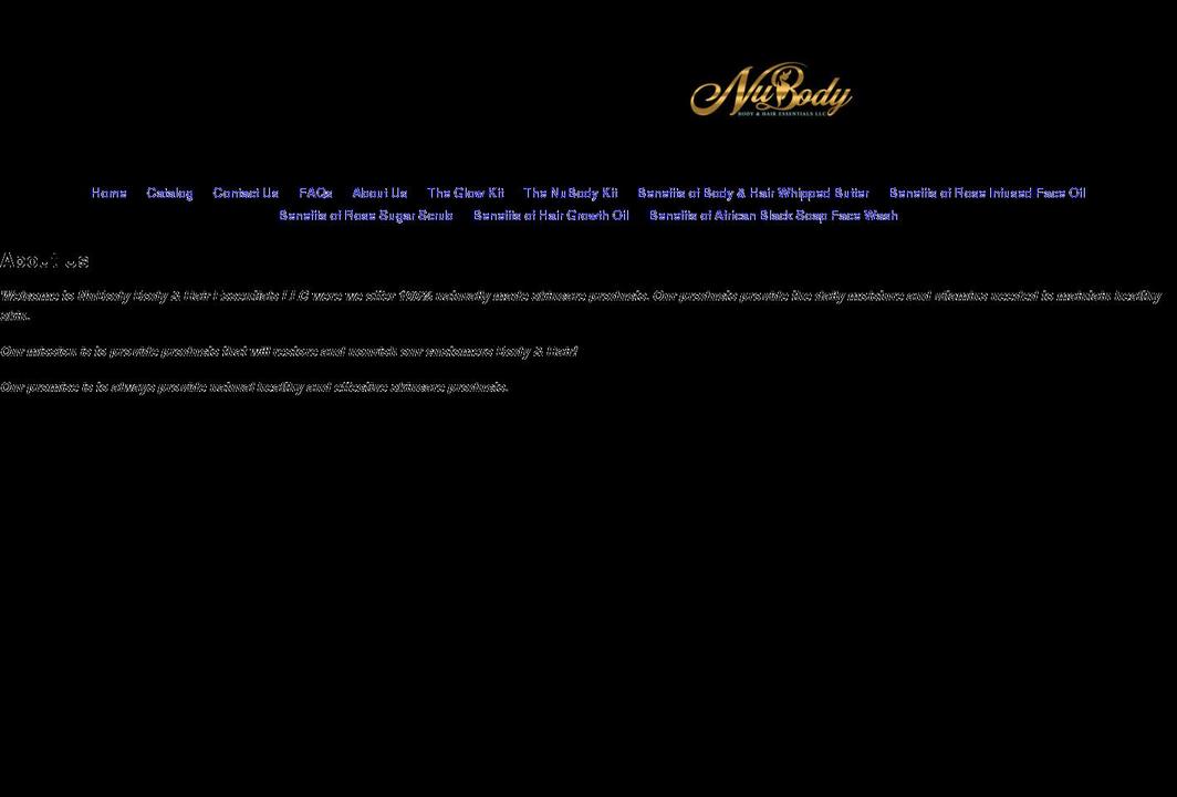 nubodyessentialsllc.com shopify website screenshot