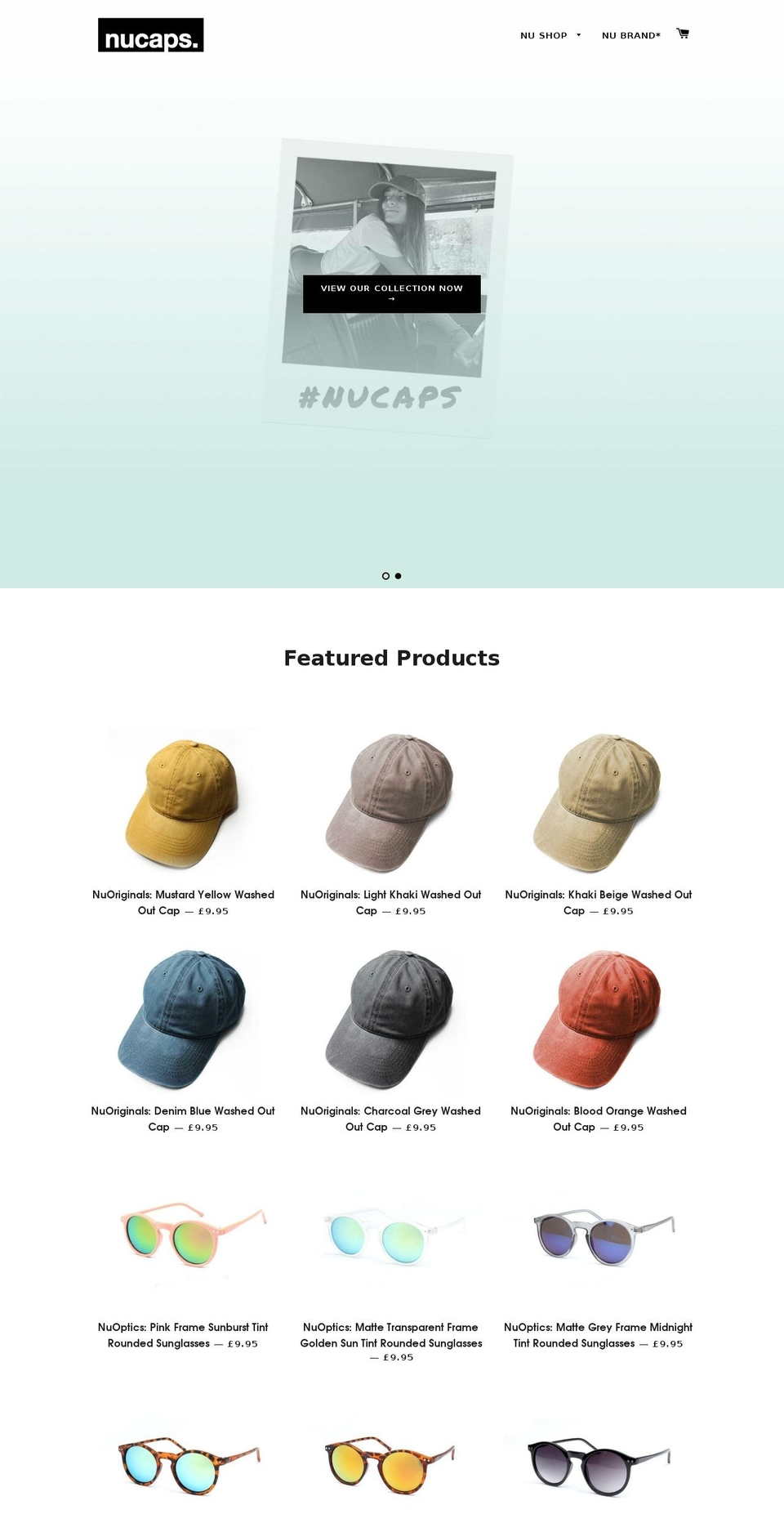nucaps.com shopify website screenshot