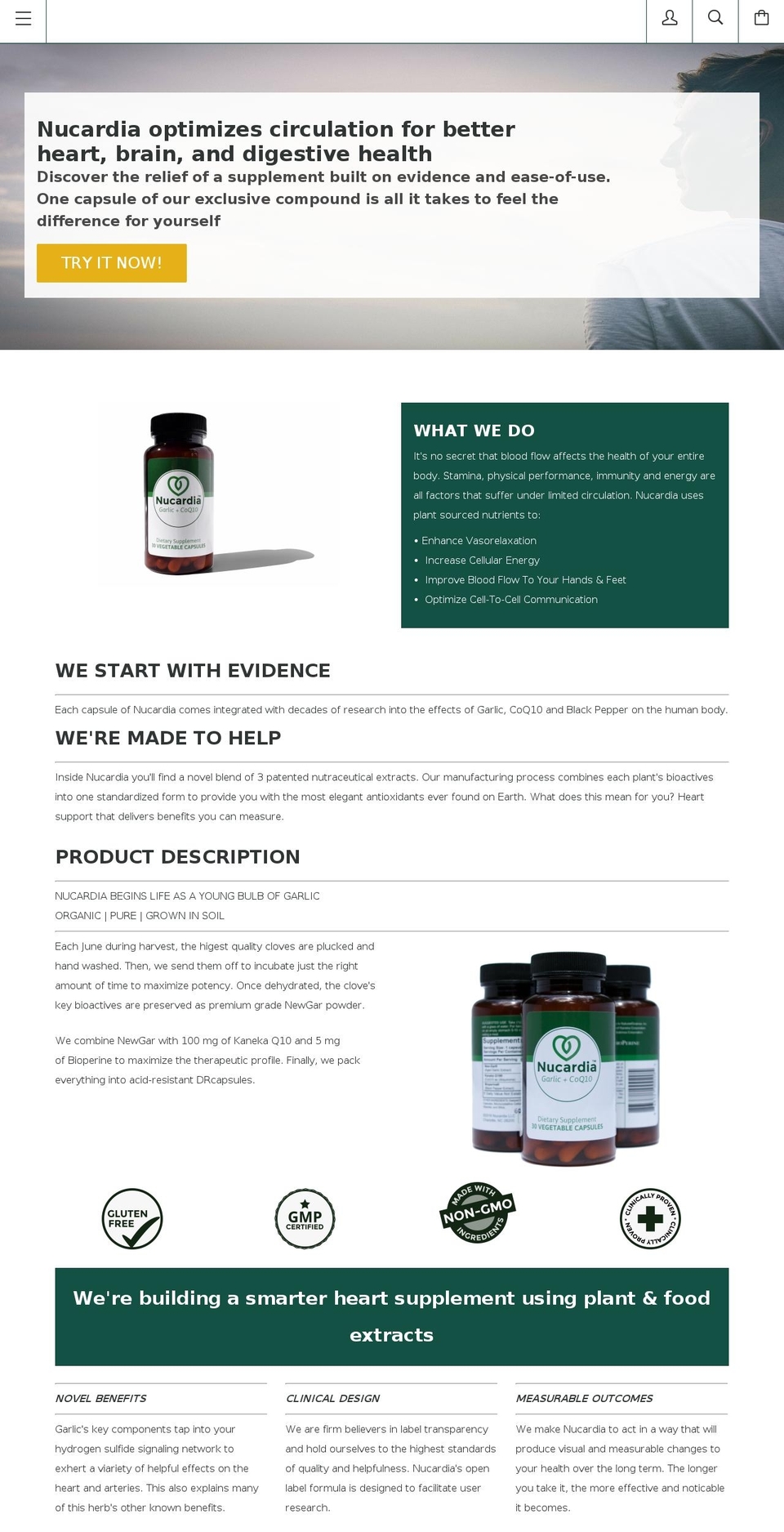 Emerald Shopify theme site example nucardia.com