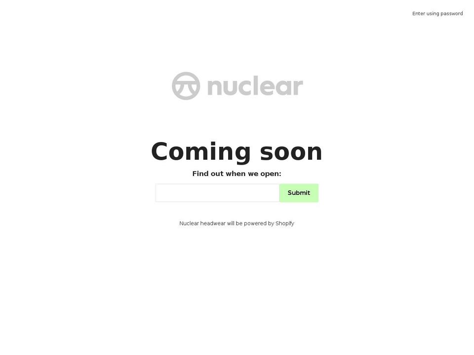 nuclearheadwear.com shopify website screenshot
