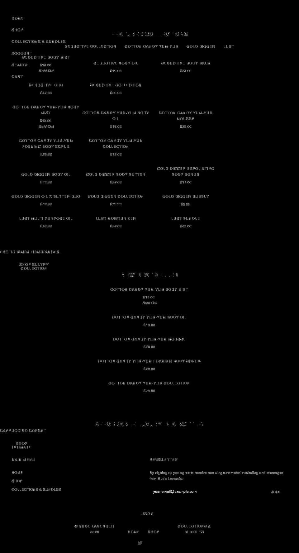 nudelavender.com shopify website screenshot