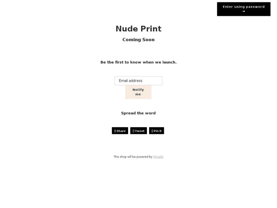 nudeprint.net shopify website screenshot