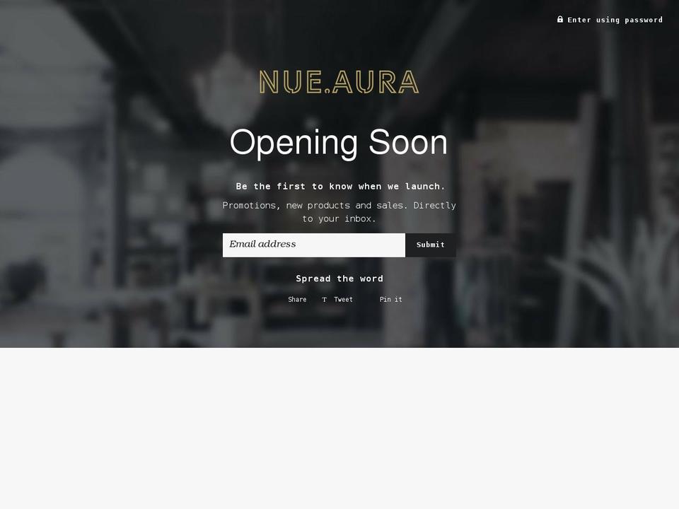 nueaura.com shopify website screenshot