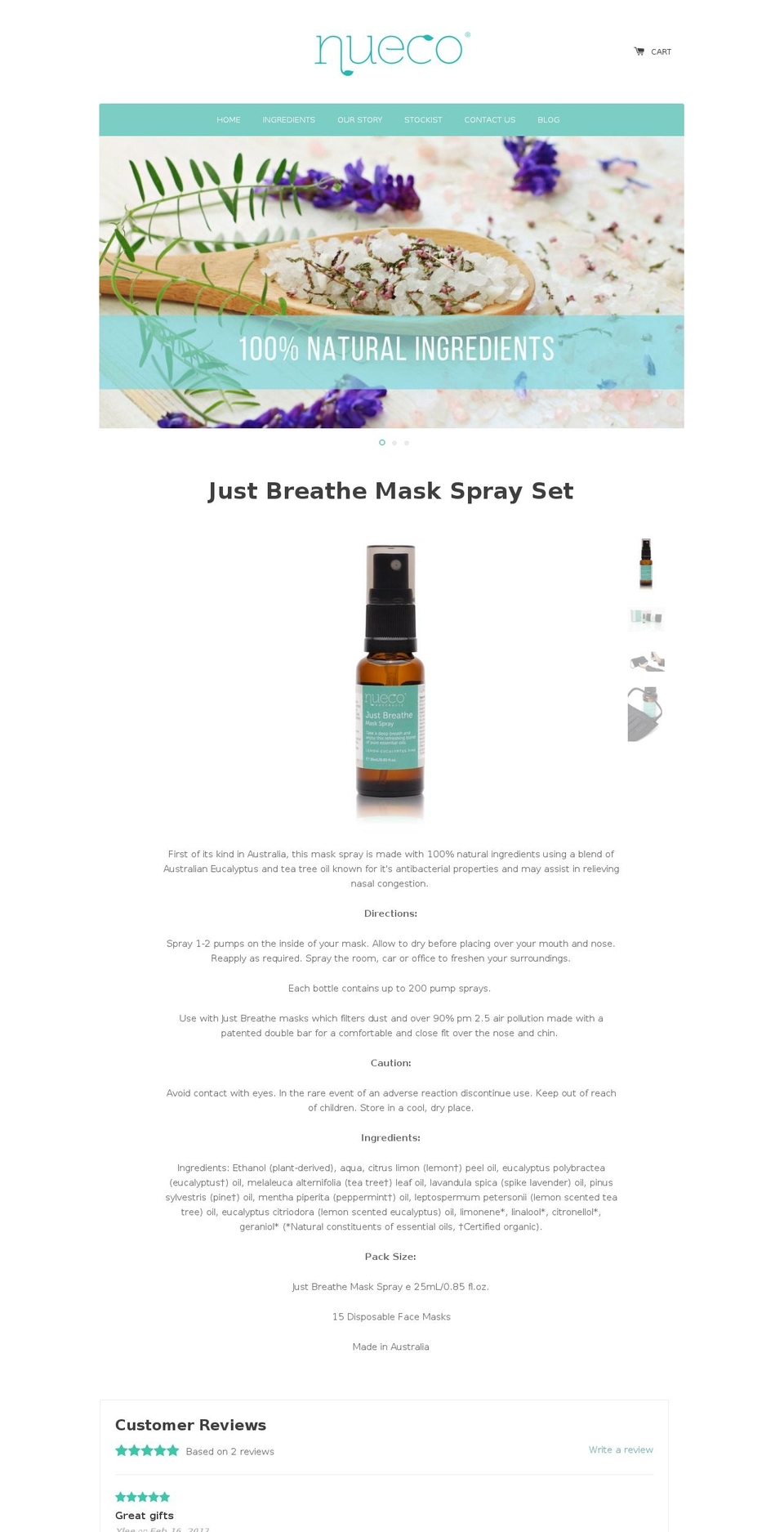 nueconaturals.com.au shopify website screenshot