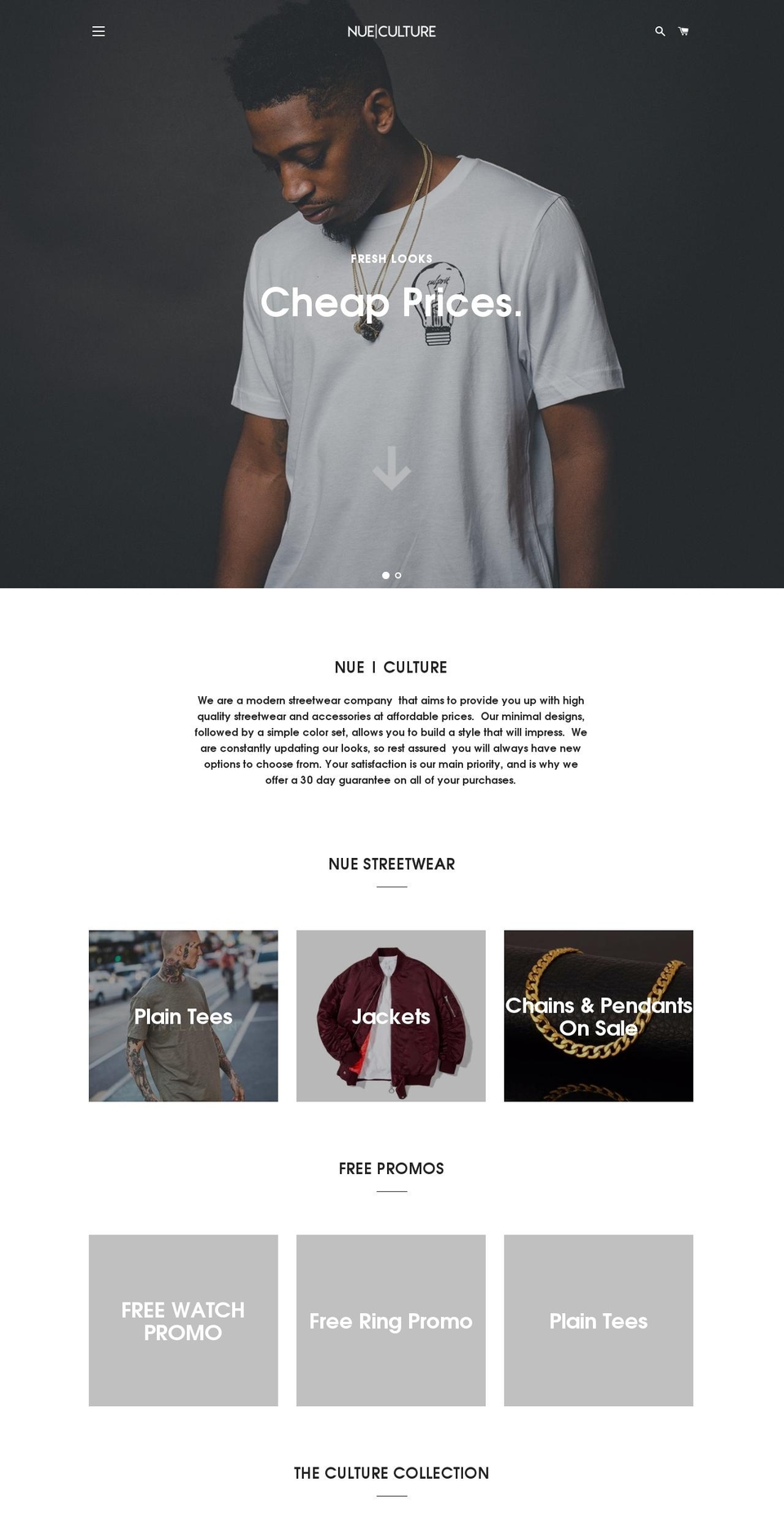 nueculture.com — Shopify storefront screenshot