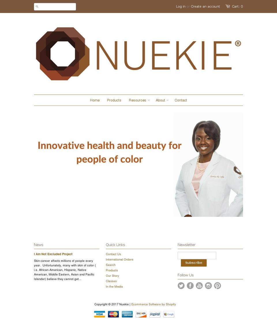 nuekie.com shopify website screenshot