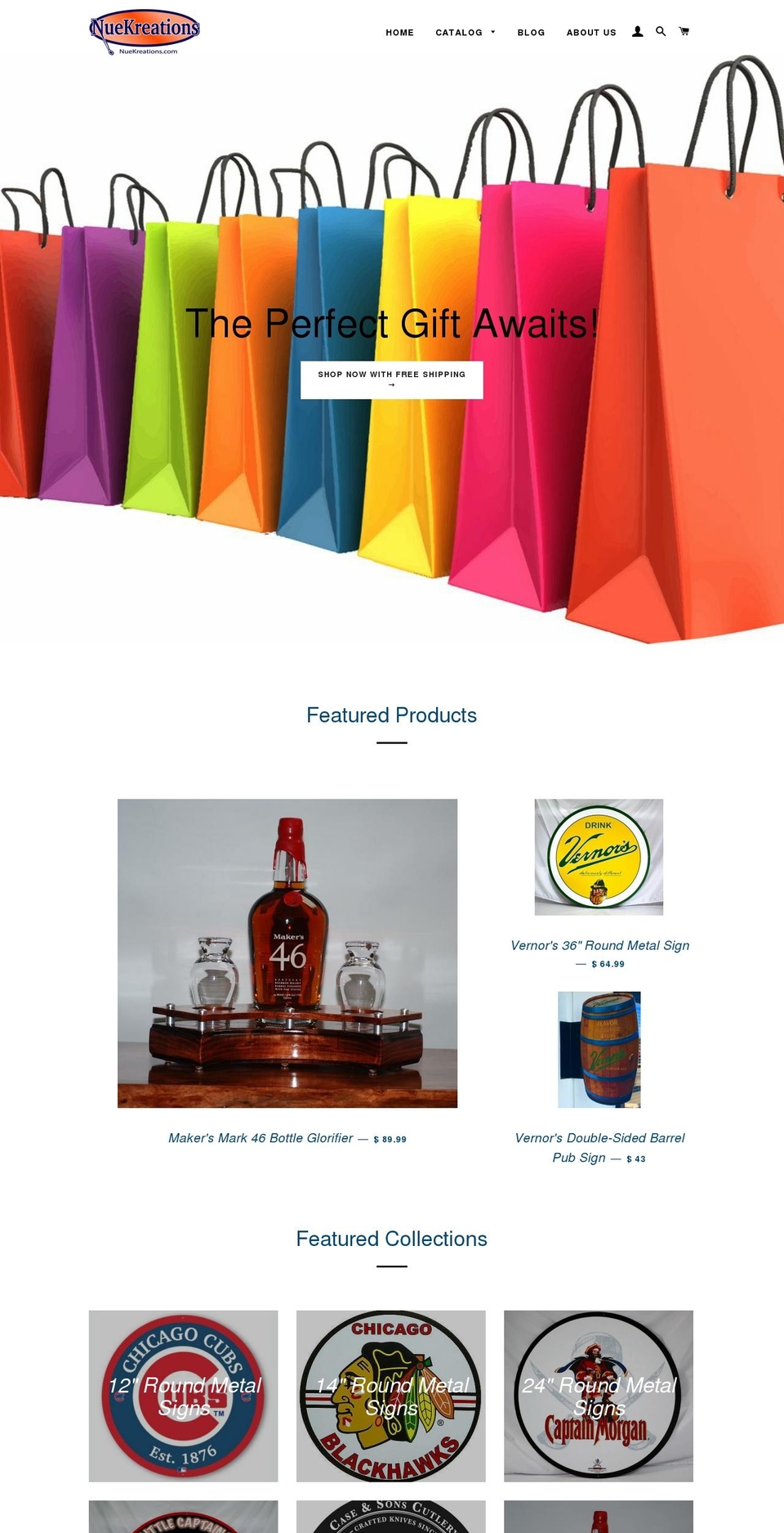 nuekreations.com — Shopify storefront screenshot