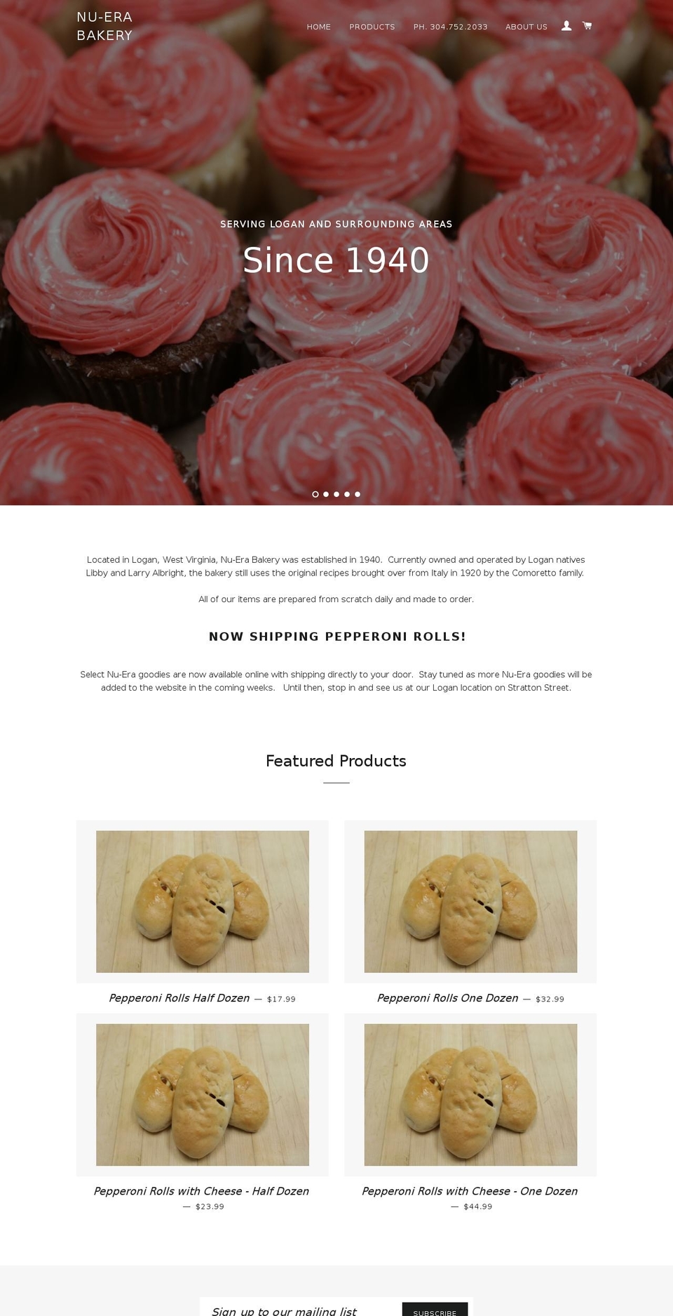 nuerabakery.com shopify website screenshot