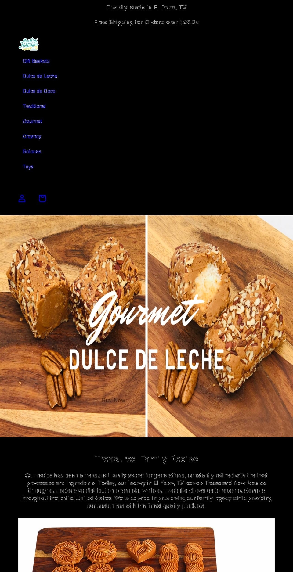 nuestranostalgia.com — Shopify storefront screenshot
