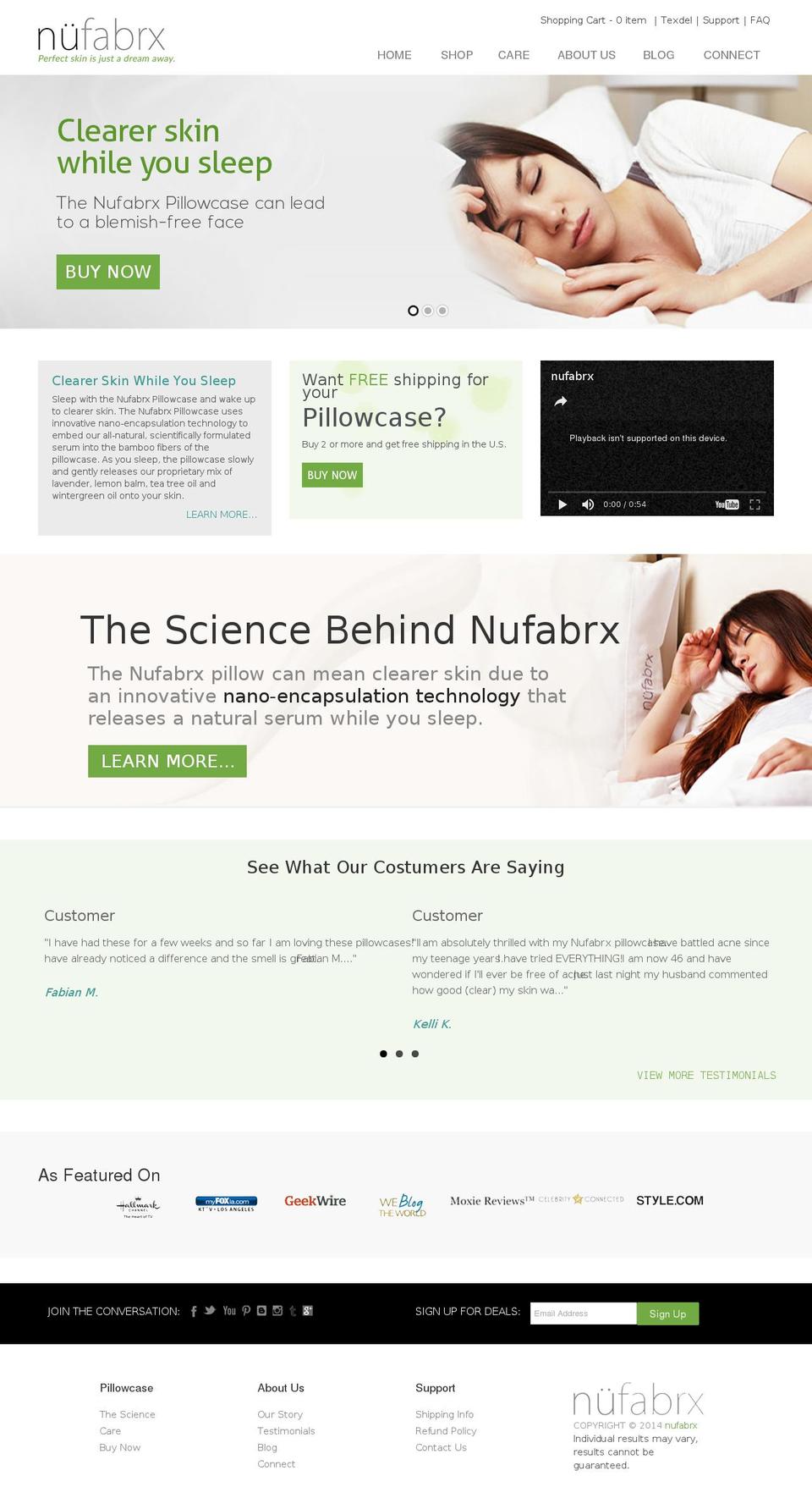 nufabrx.com shopify website screenshot