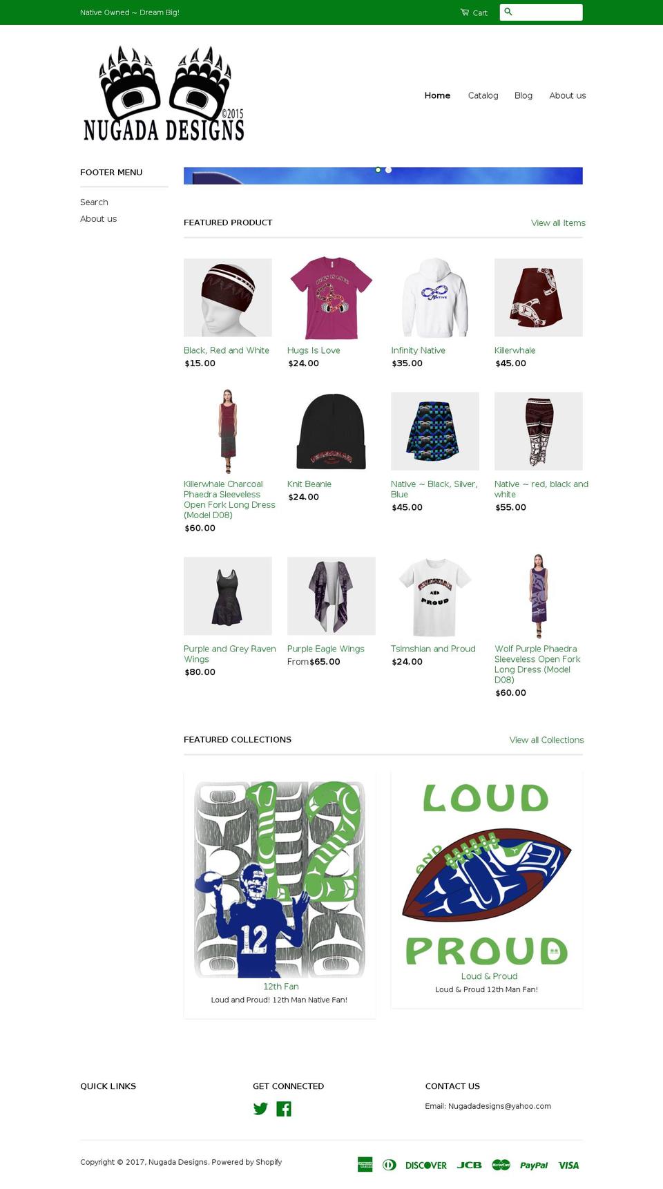 nugadadesigns.com shopify website screenshot