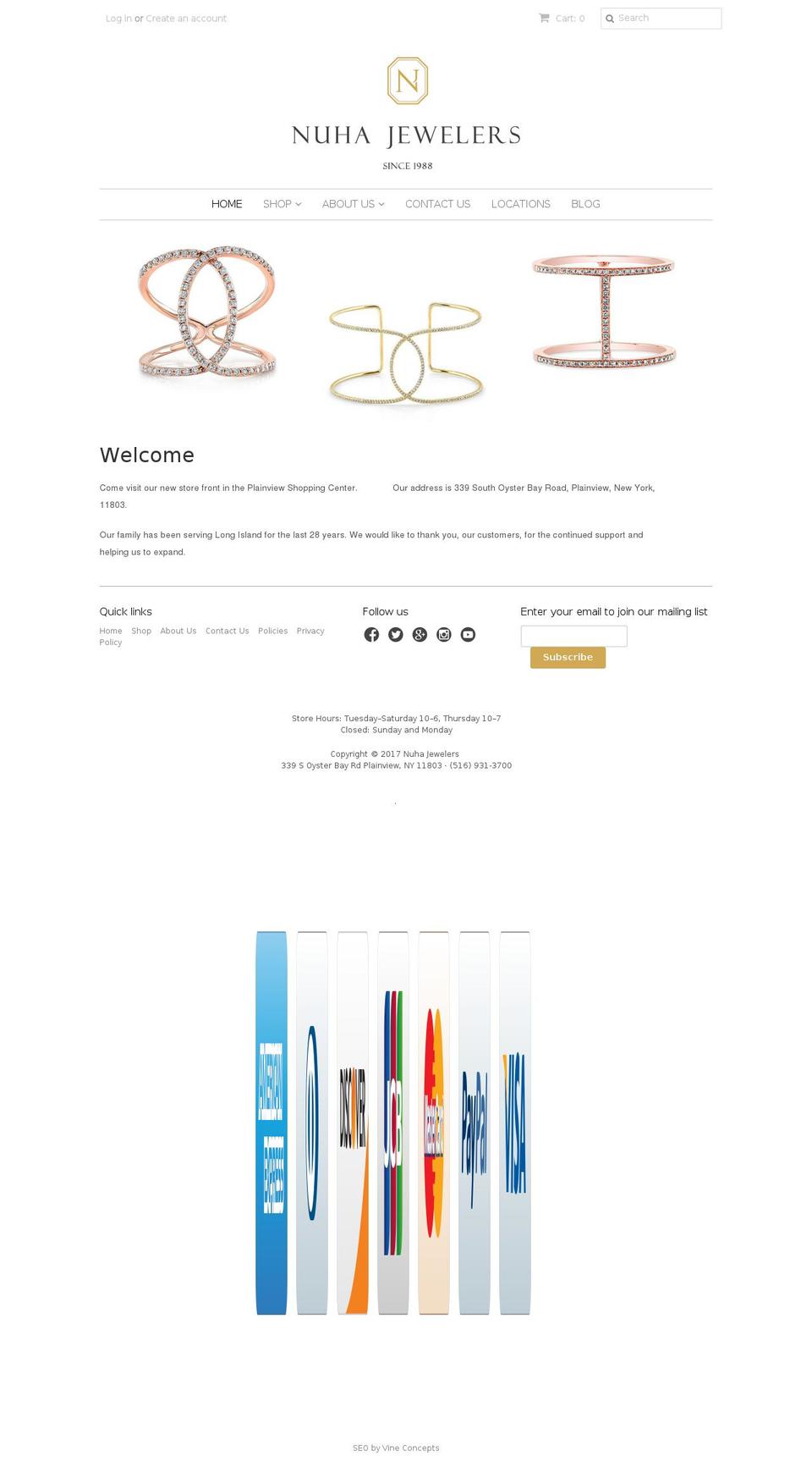 nuhajewelers.com shopify website screenshot