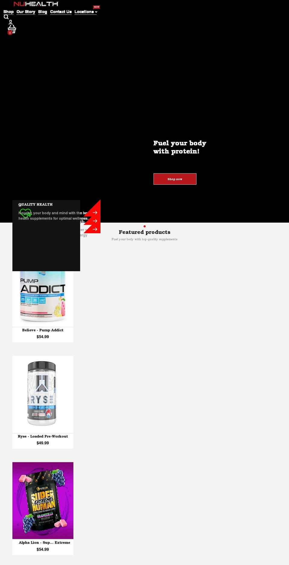nuhealthlifestyle.com shopify website screenshot
