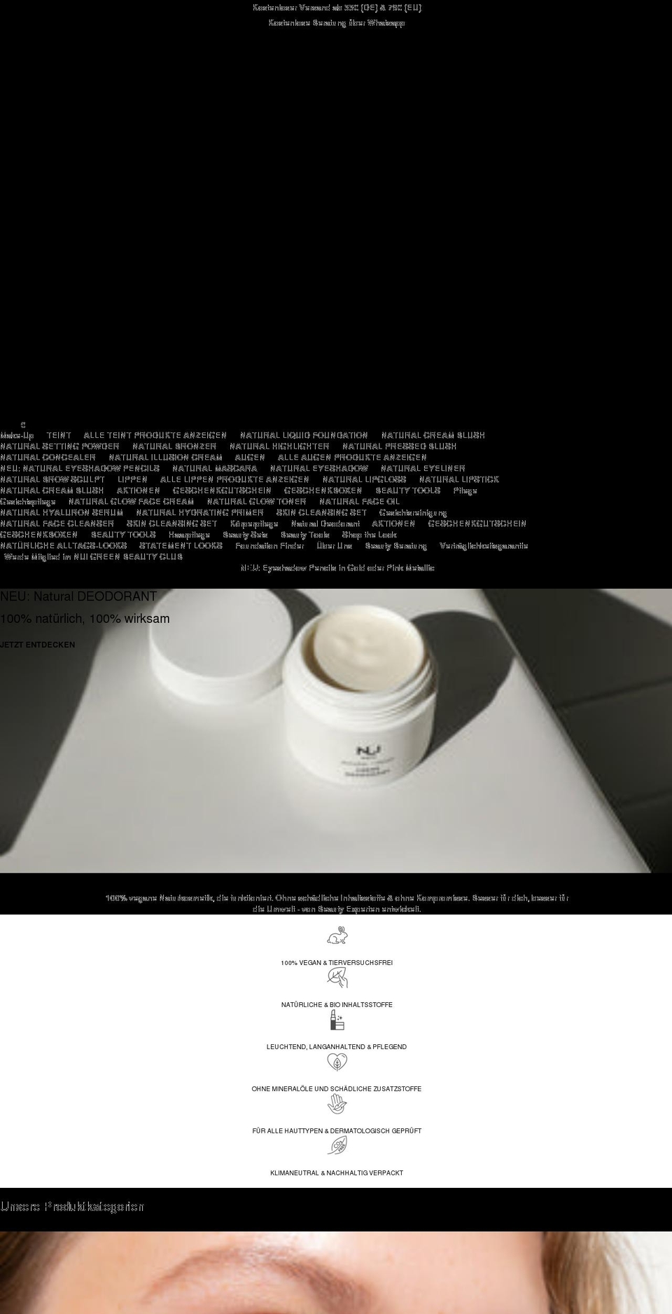 nuicosmetics.com shopify website screenshot