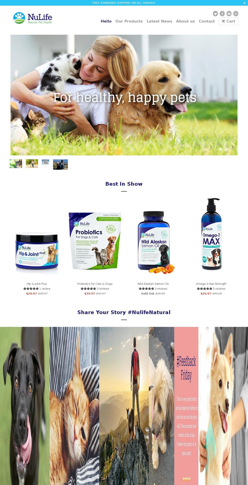 nulifenaturalpethealth.com shopify website screenshot
