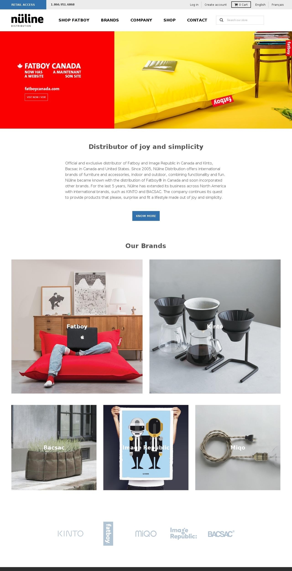 nulinedistribution.com shopify website screenshot